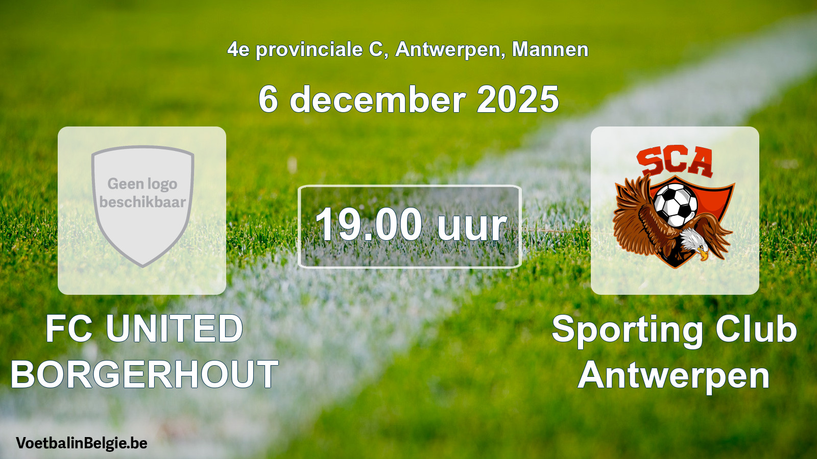 Scheduled match men football: FC UNITED BORGERHOUT - Sporting Club Antwerpen (6 December 2025)