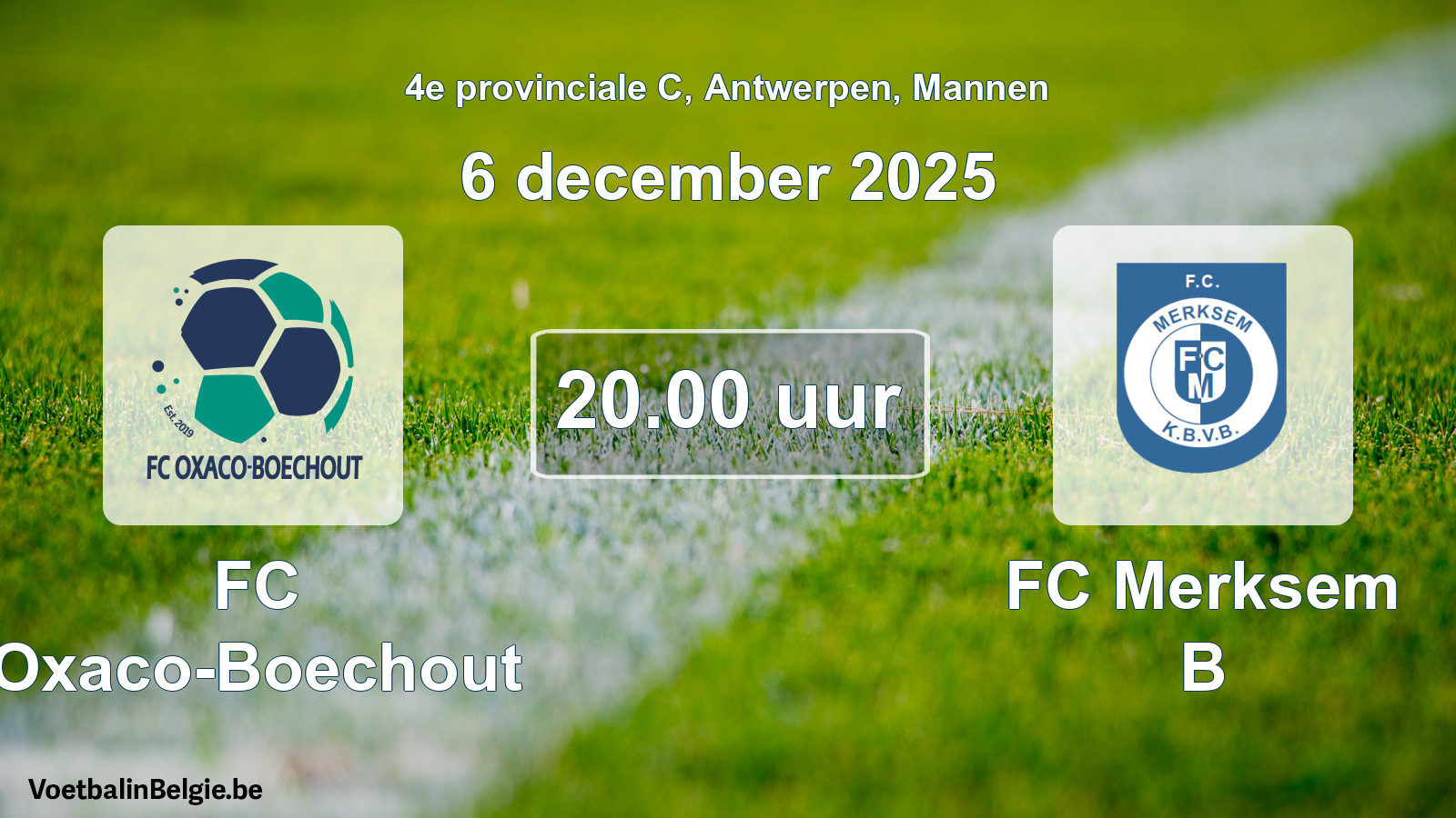 Scheduled match men football: FC Oxaco-Boechout - FC Merksem B (6 December 2025)
