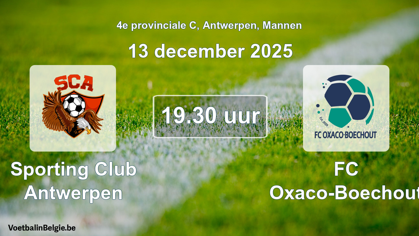 Scheduled match men football: Sporting Club Antwerpen - FC Oxaco-Boechout (13 December 2025)