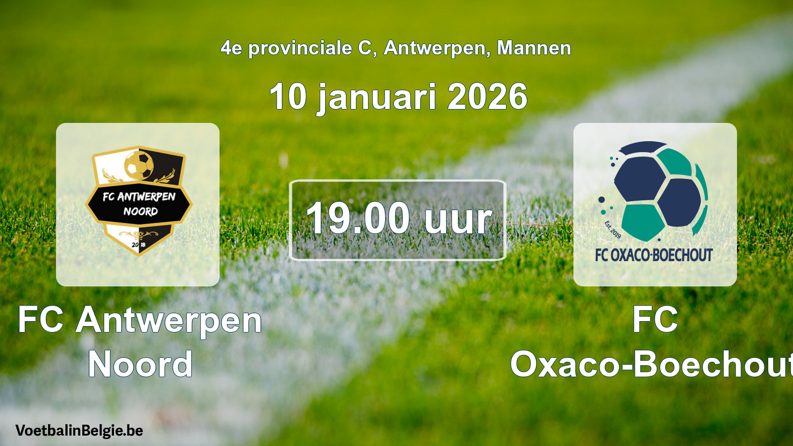 Scheduled match men football: FC Antwerpen Noord - FC Oxaco-Boechout (10 January 2026)