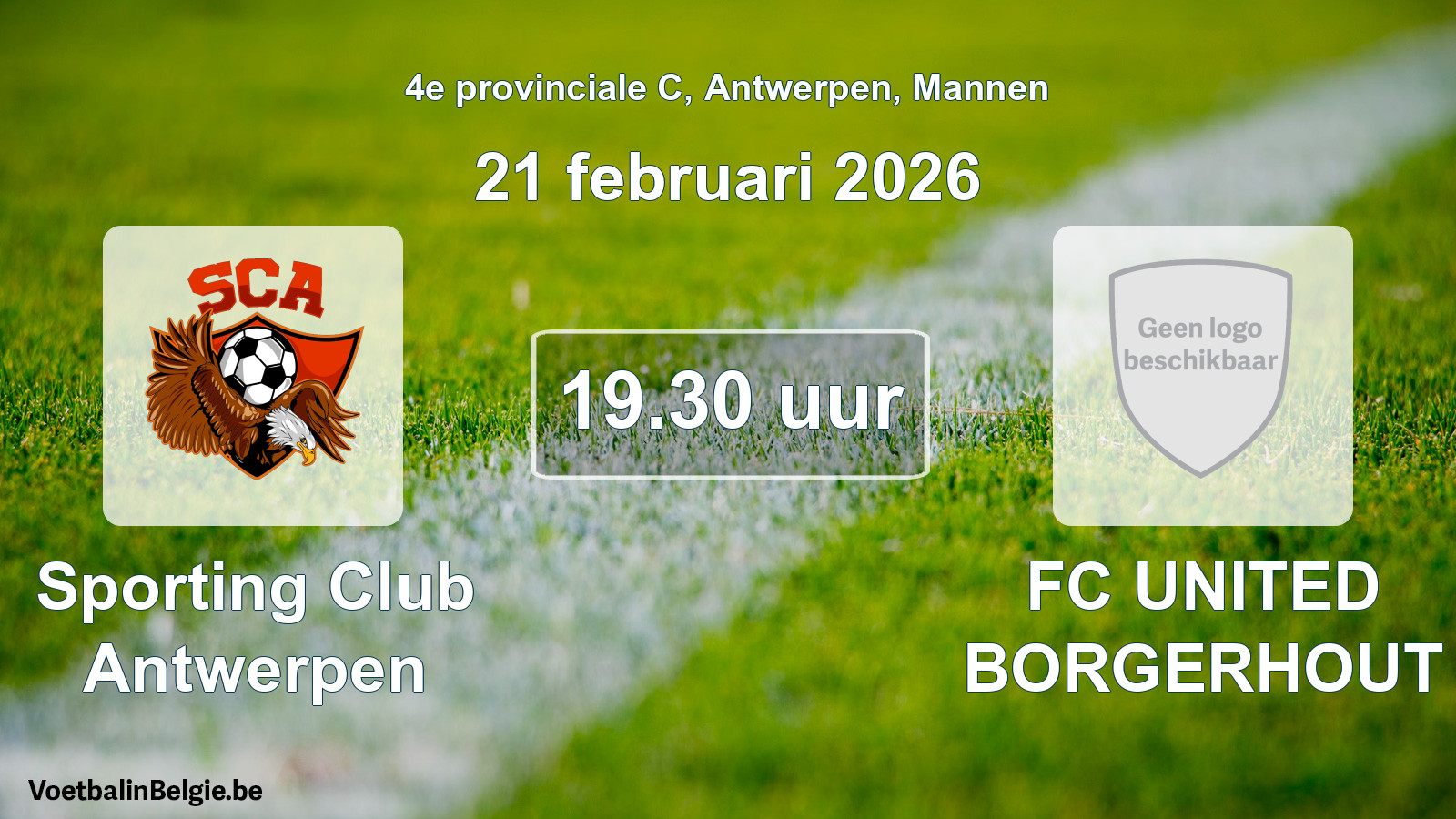 Scheduled match men football: Sporting Club Antwerpen - FC UNITED BORGERHOUT (21 February 2026)