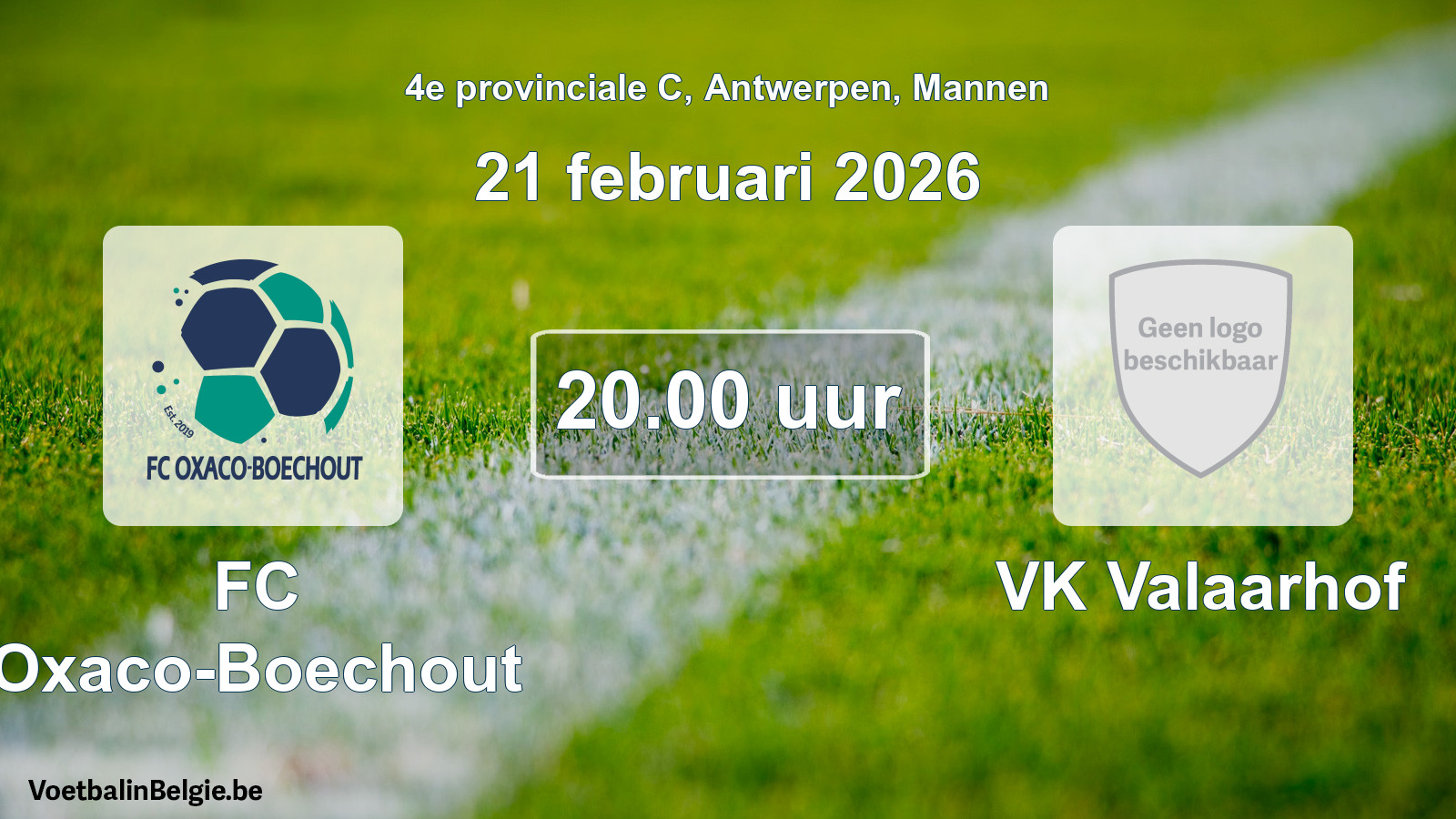 Scheduled match men football: FC Oxaco-Boechout - VK Valaarhof (21 February 2026)