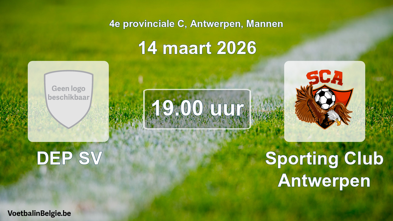 Scheduled match men football: DEP SV - Sporting Club Antwerpen (14 March 2026)