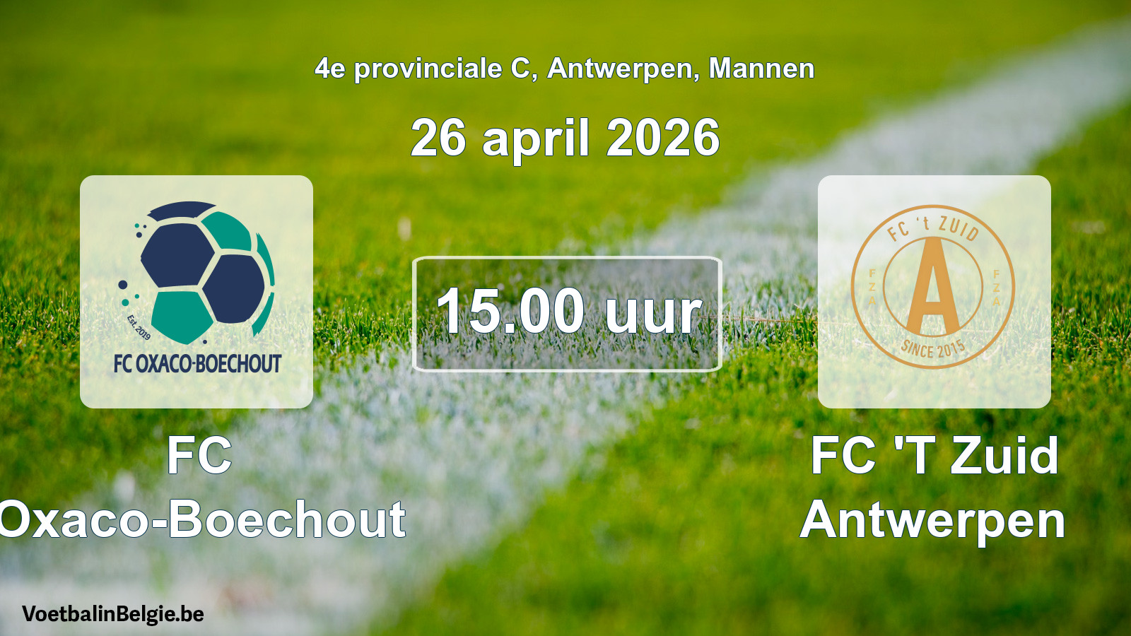 Scheduled match men football: FC Oxaco-Boechout - FC 'T Zuid Antwerpen (26 April 2026)