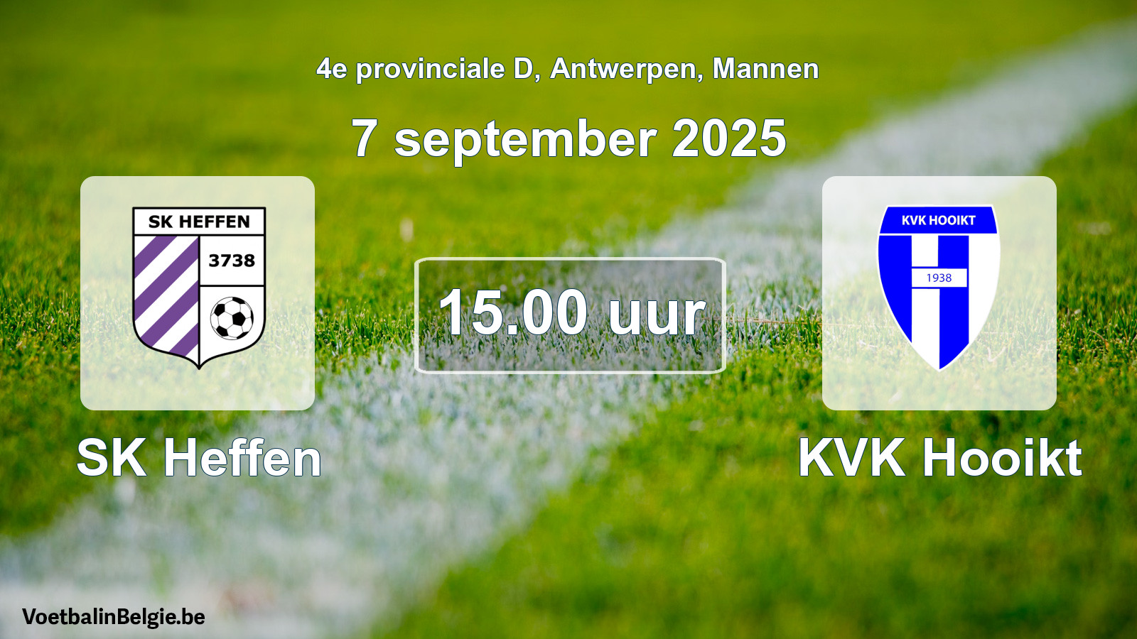 Scheduled match men football: SK Heffen - KVK Hooikt (7 September 2025)
