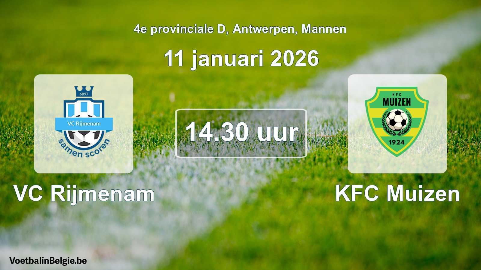 Scheduled match men football: VC Rijmenam - KFC Muizen (11 January 2026)