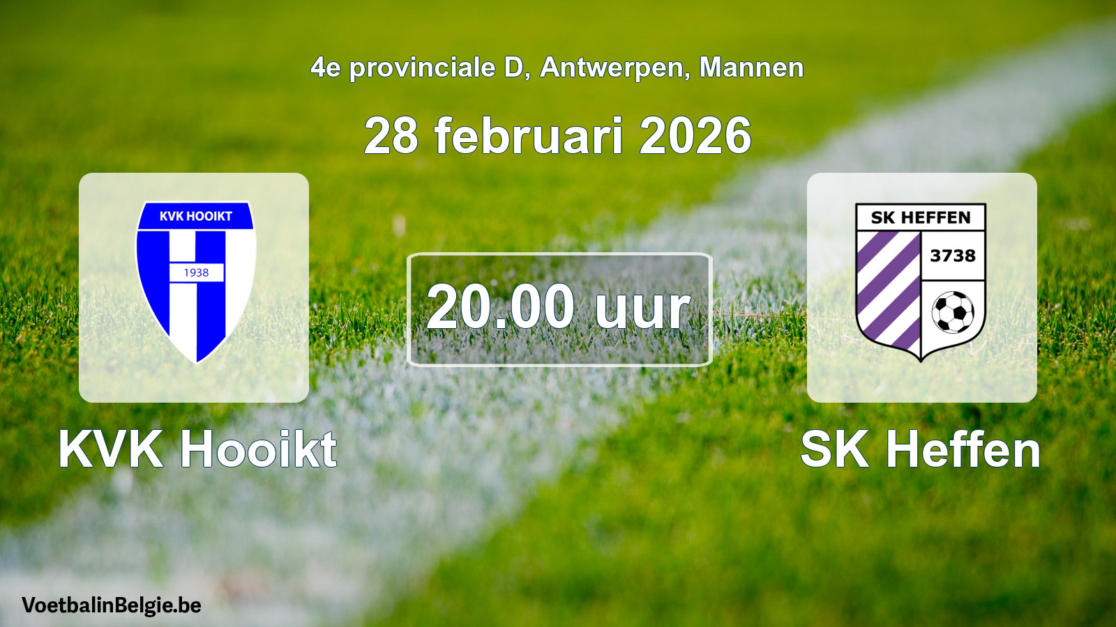 Scheduled match men football: KVK Hooikt - SK Heffen (28 February 2026)