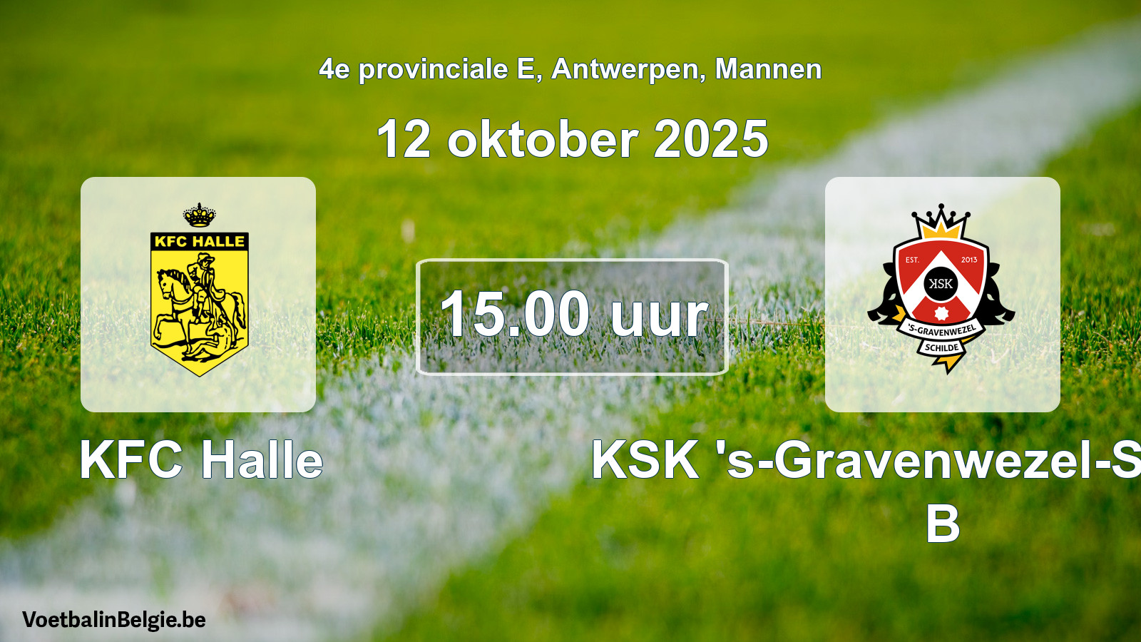 Scheduled match men football: KFC Halle - KSK 's-Gravenwezel-Schilde B (12 October 2025)