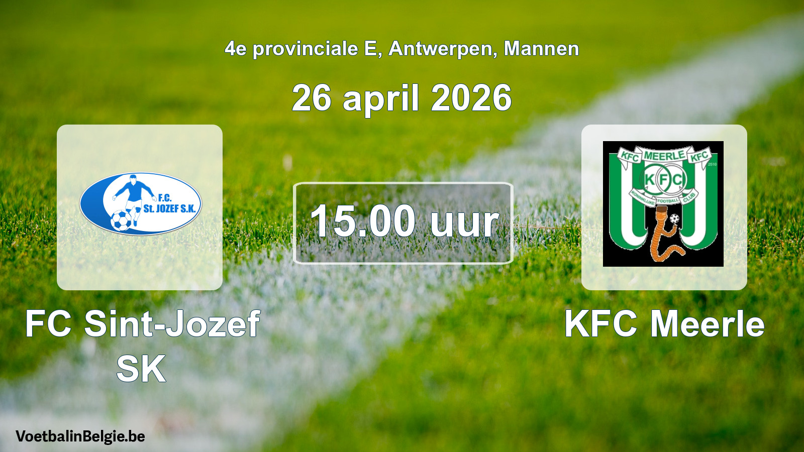 Scheduled match men football: FC Sint-Jozef SK - KFC Meerle (26 April 2026)