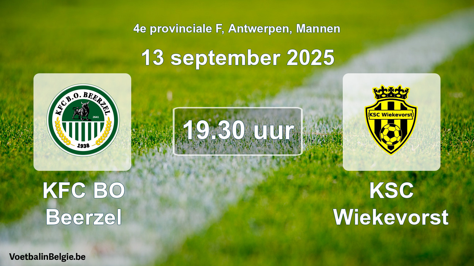 Scheduled match men football: KFC BO Beerzel - KSC Wiekevorst (13 September 2025)