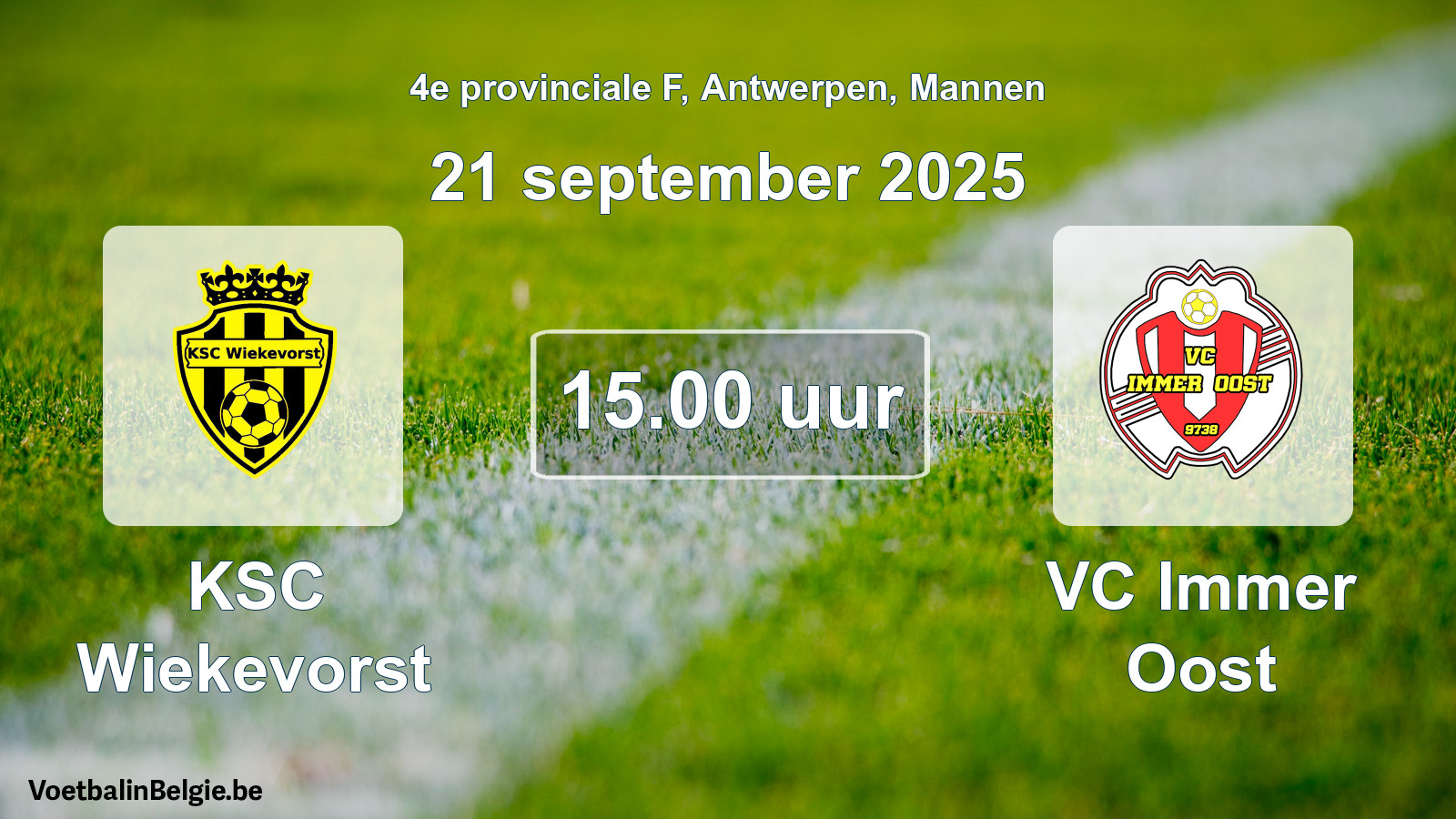 Scheduled match men football: KSC Wiekevorst - VC Immer Oost (21 September 2025)