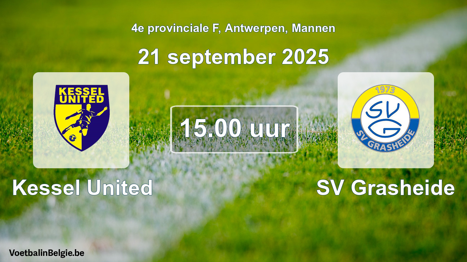 Match prévu football hommes: Kessel United - SV Grasheide (21 septembre 2025)