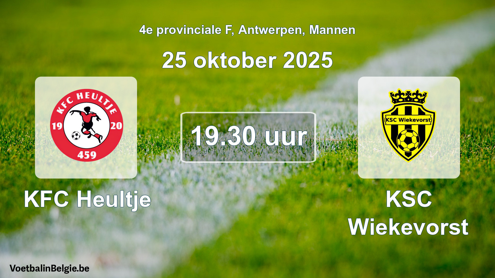 Scheduled match men football: KFC Heultje - KSC Wiekevorst (25 October 2025)