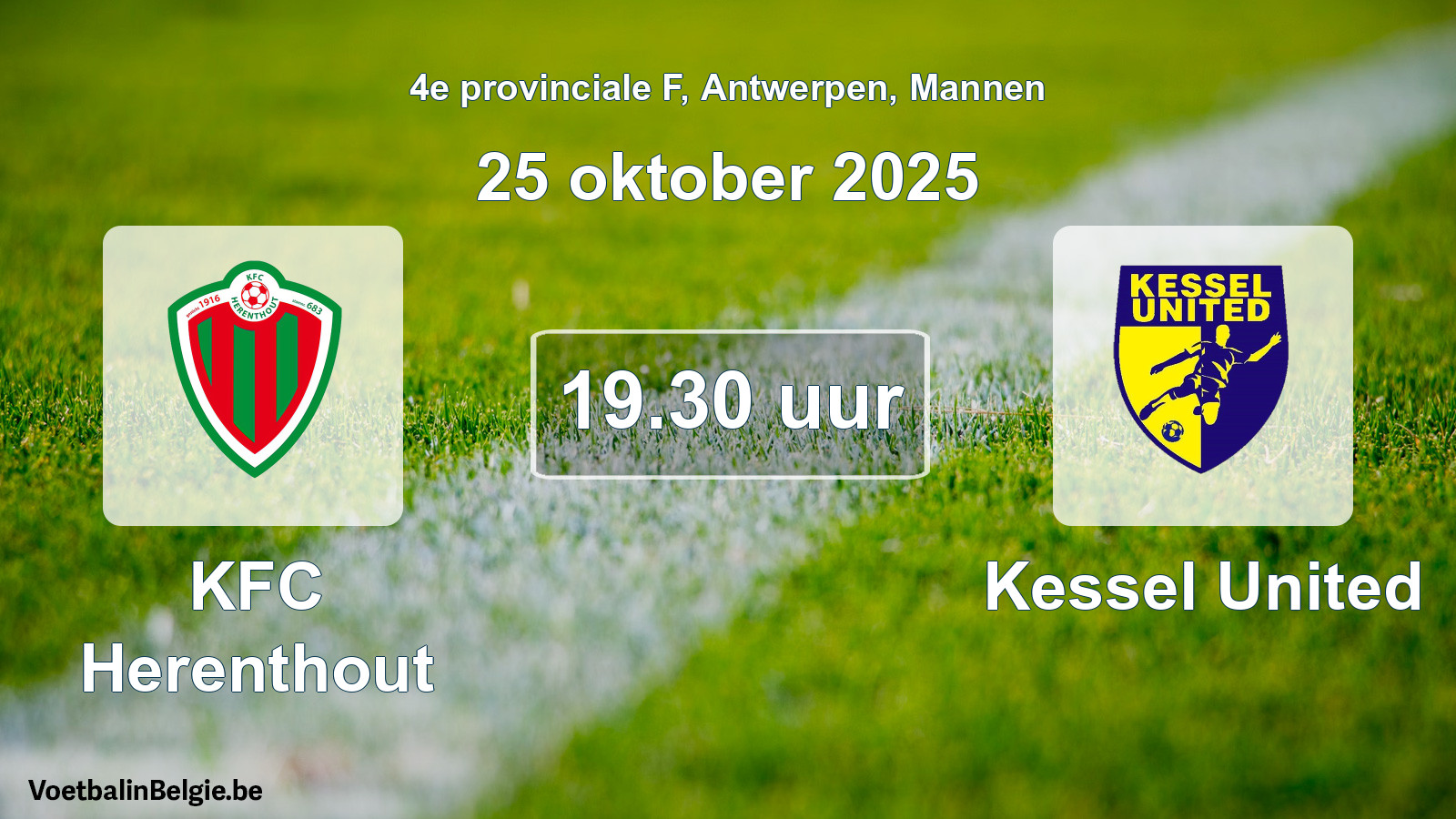 Geplantes Spiel männer-Fußball: KFC Herenthout - Kessel United (25 Oktober 2025)