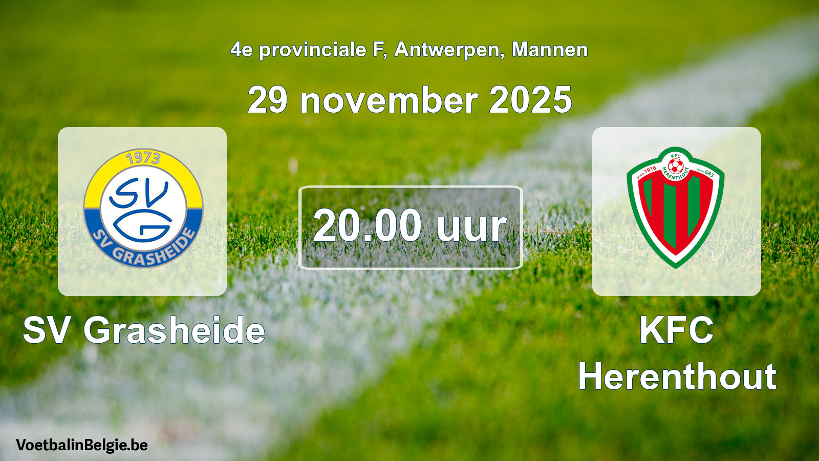 Scheduled match men football: SV Grasheide - KFC Herenthout (29 November 2025)