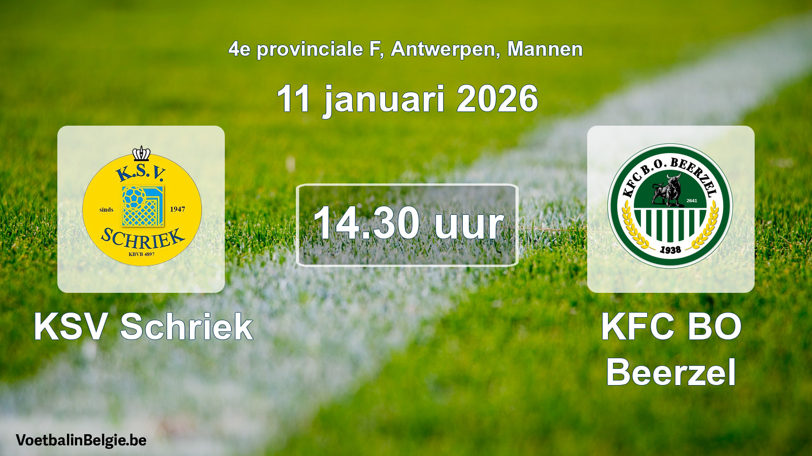 Scheduled match men football: KSV Schriek - KFC BO Beerzel (11 January 2026)