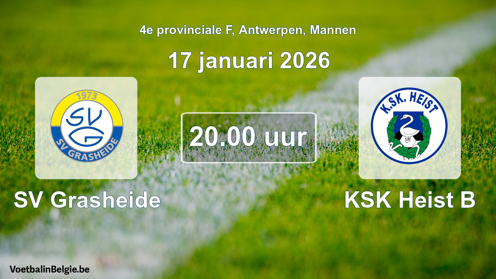 Scheduled match men football: SV Grasheide - KSK Heist B (17 January 2026)
