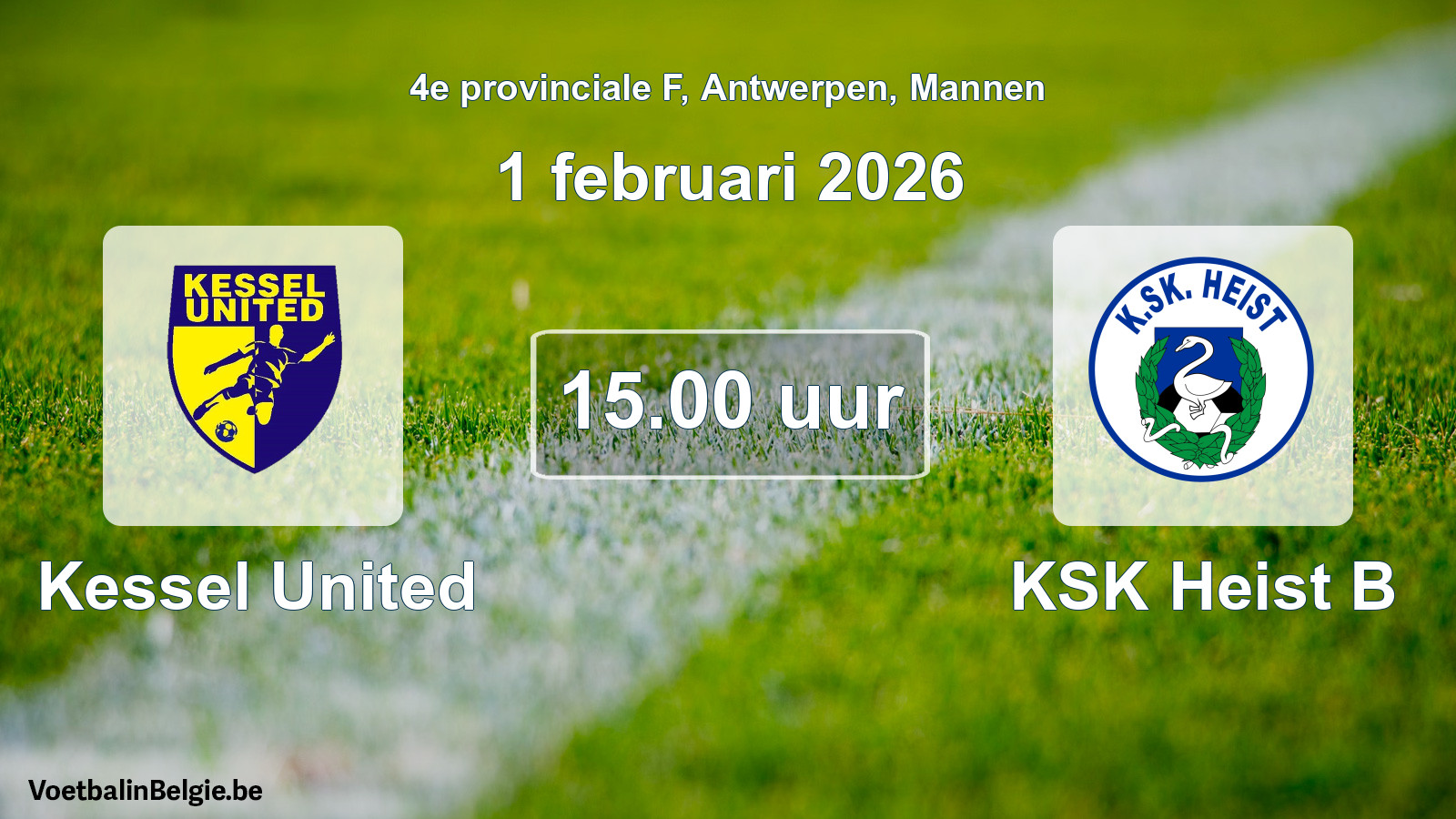 Geplantes Spiel männer-Fußball: Kessel United - KSK Heist B (1 Februar 2026)