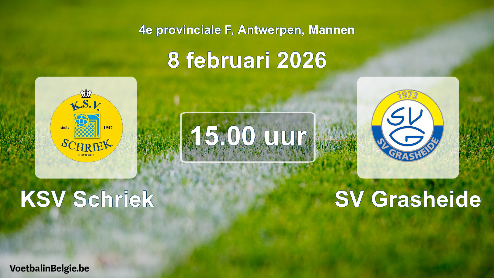 Geplantes Spiel männer-Fußball: KSV Schriek - SV Grasheide (8 Februar 2026)