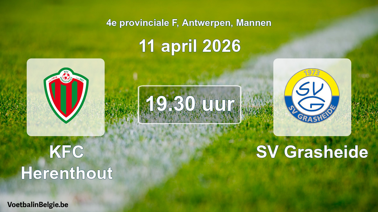 Scheduled match men football: KFC Herenthout - SV Grasheide (11 April 2026)