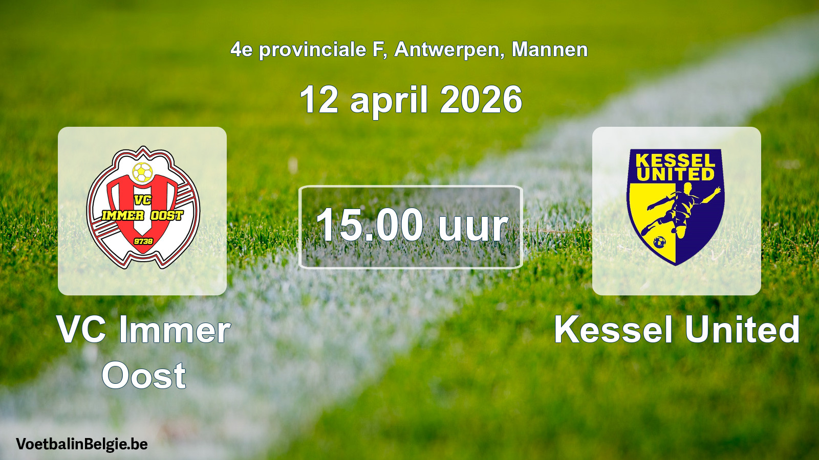 Scheduled match men football: VC Immer Oost - Kessel United (12 April 2026)