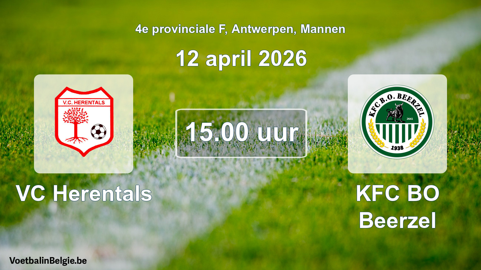 Scheduled match men football: VC Herentals - KFC BO Beerzel (12 April 2026)
