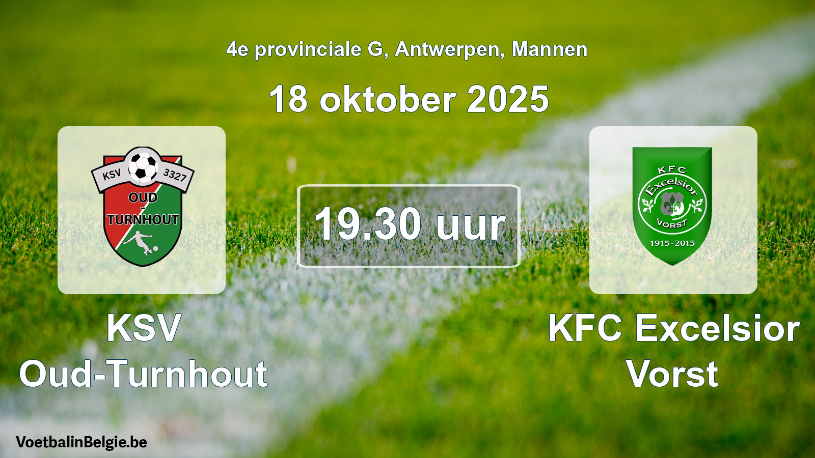 Scheduled match men football: KSV Oud-Turnhout - KFC Excelsior Vorst (18 October 2025)