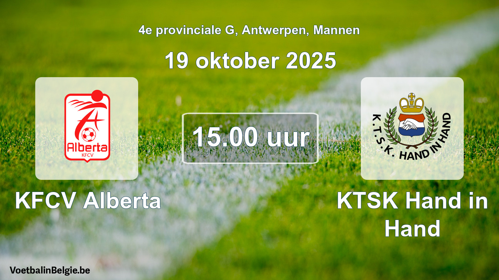 Scheduled match men football: KFCV Alberta - KTSK Hand in Hand (19 October 2025)