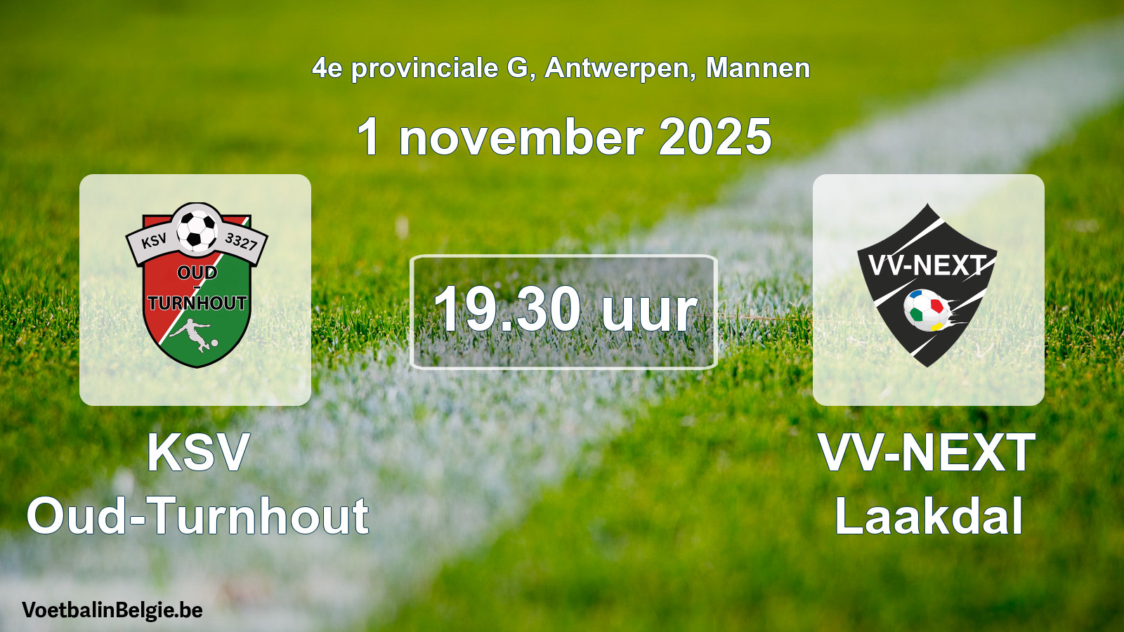 Scheduled match men football: KSV Oud-Turnhout - VV-NEXT Laakdal (1 November 2025)