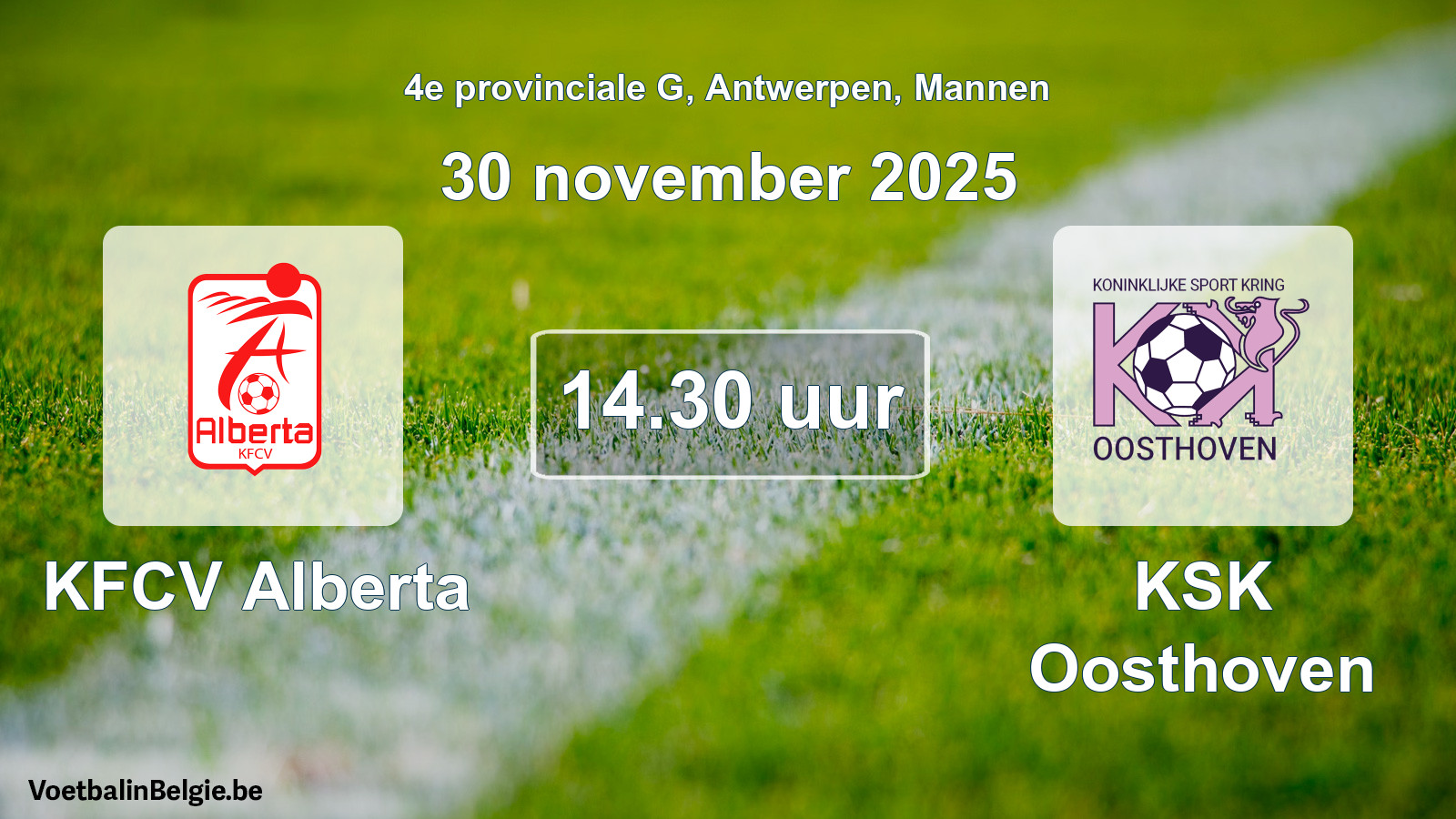 Scheduled match men football: KFCV Alberta - KSK Oosthoven (30 November 2025)