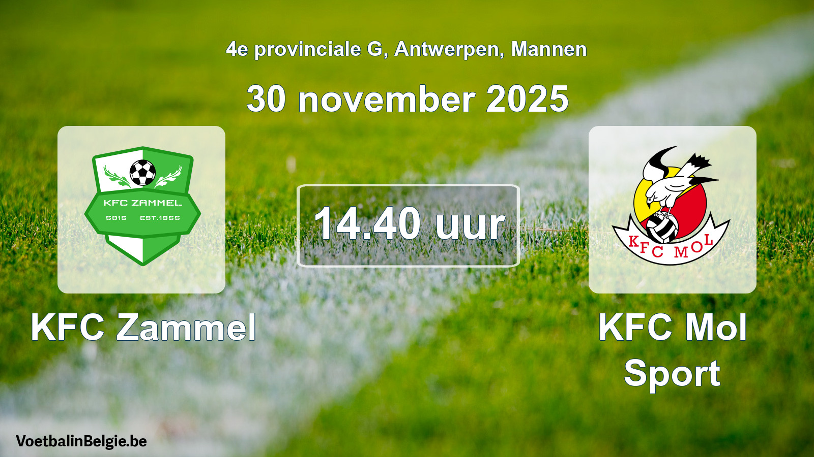 Scheduled match men football: KFC Zammel - KFC Mol Sport (30 November 2025)