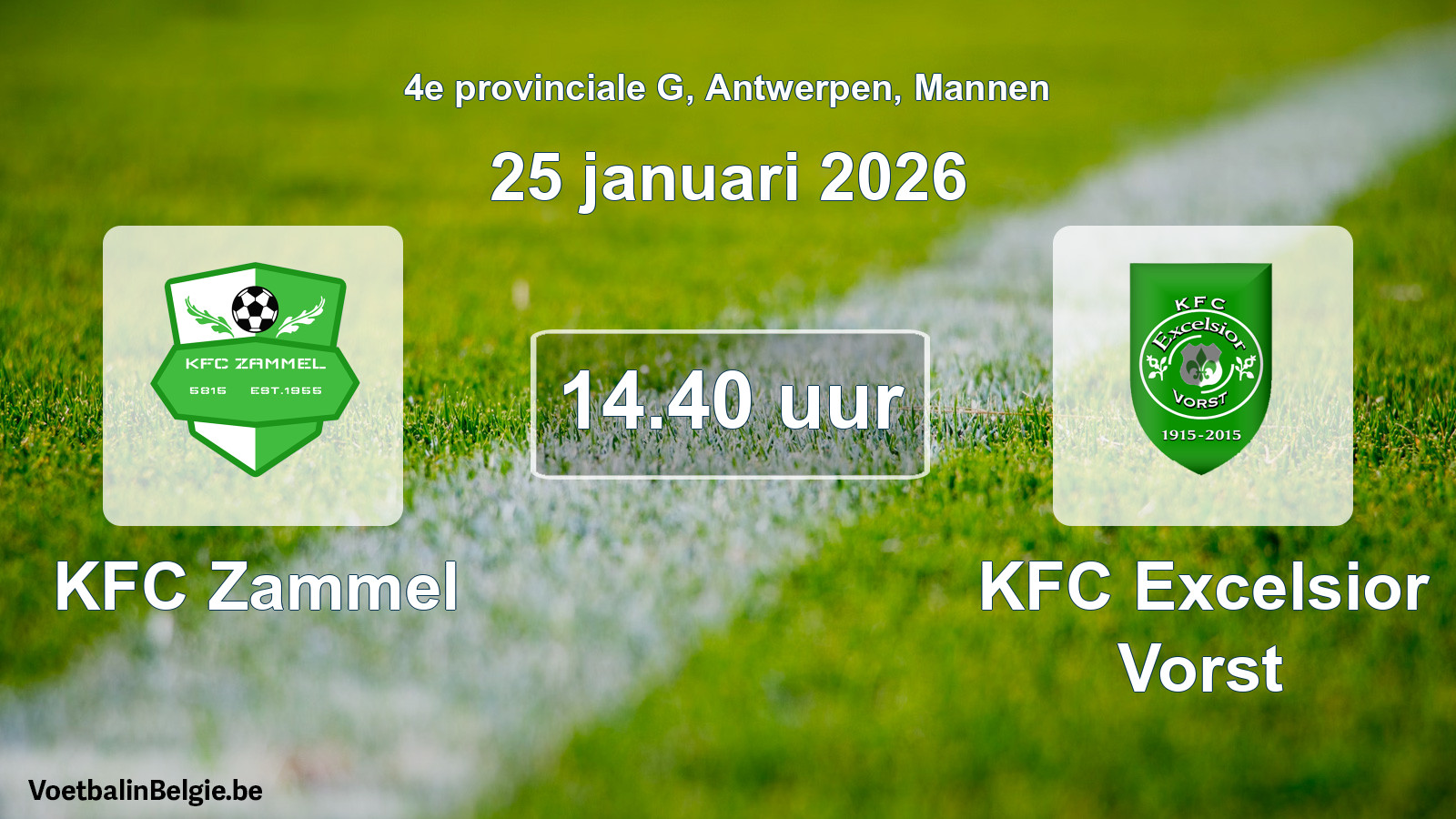 Scheduled match men football: KFC Zammel - KFC Excelsior Vorst (25 January 2026)
