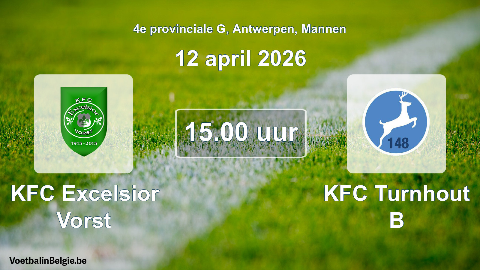 Scheduled match men football: KFC Excelsior Vorst - KFC Turnhout B (12 April 2026)