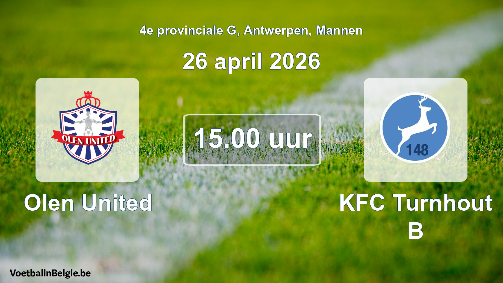Geplantes Spiel männer-Fußball: Olen United - KFC Turnhout B (26 April 2026)