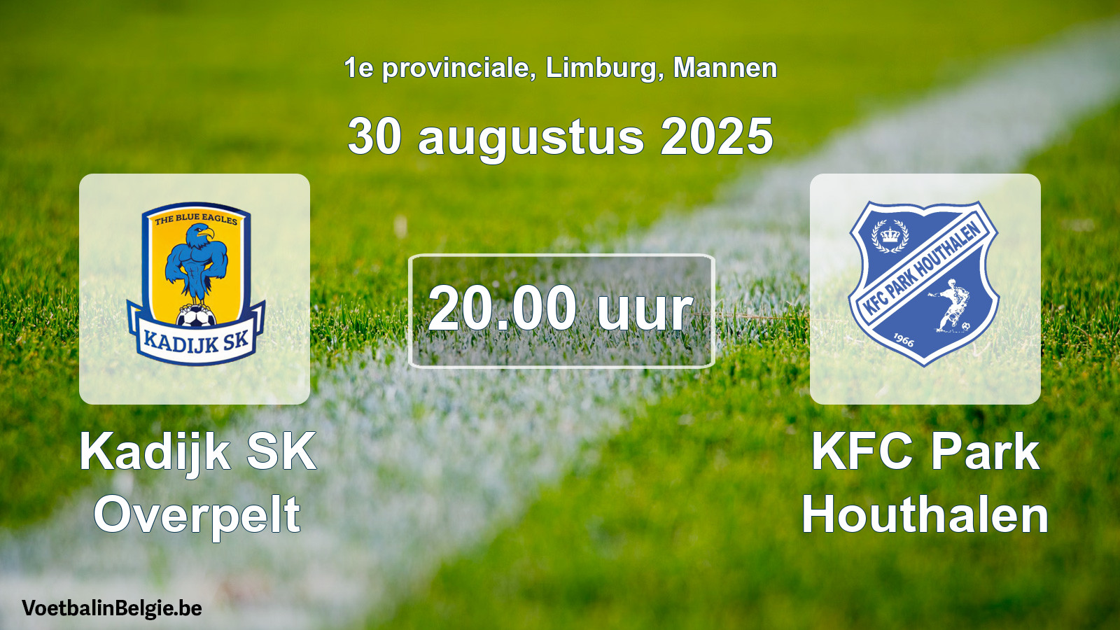 Geplantes Spiel männer-Fußball: Kadijk SK Overpelt - KFC Park Houthalen (30 August 2025)
