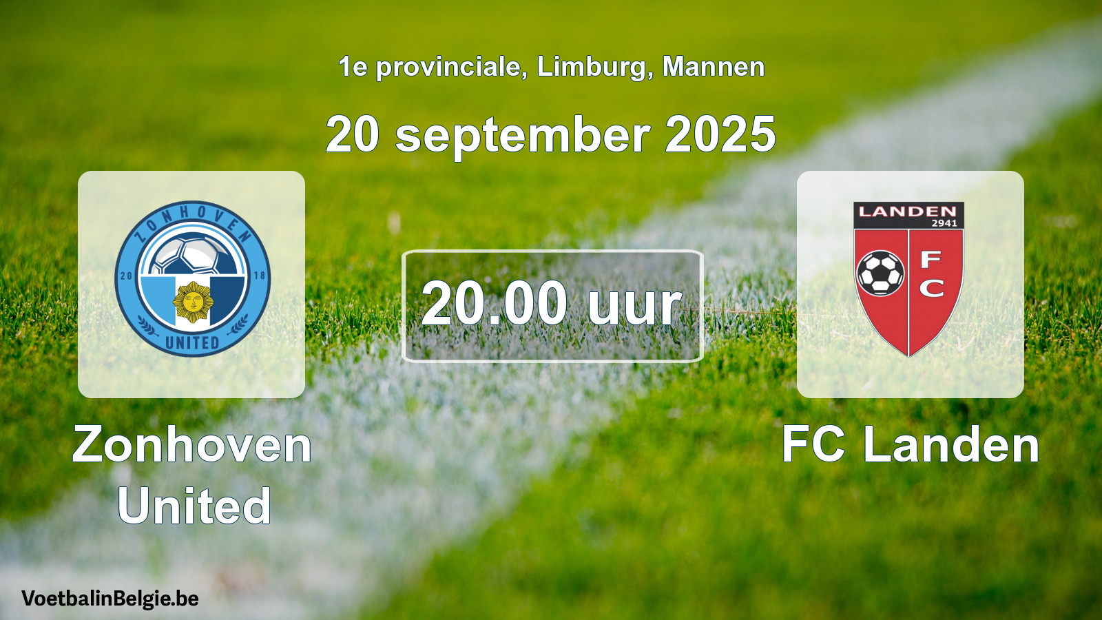 Scheduled match men football: Zonhoven United - FC Landen (20 September 2025)