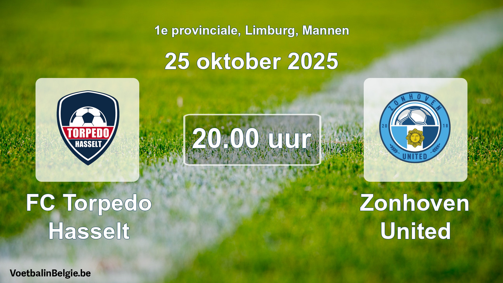 Scheduled match men football: FC Torpedo Hasselt - Zonhoven United (25 October 2025)