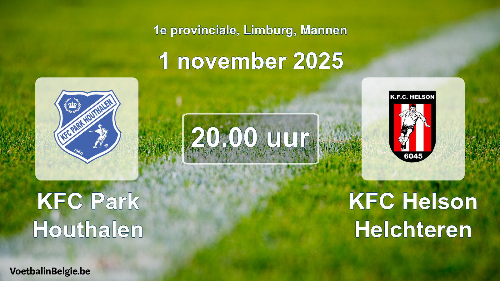 Scheduled match men football: KFC Park Houthalen - KFC Helson Helchteren (1 November 2025)