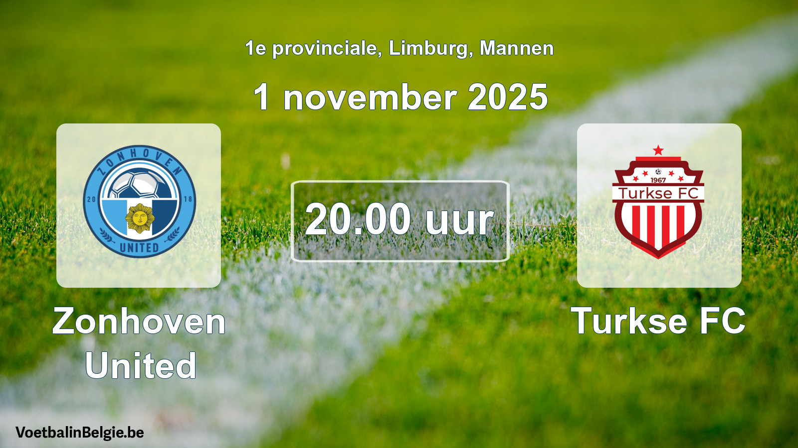 Geplande wedstrijd mannenvoetbal: Zonhoven United - Turkse FC (1 november 2025)
