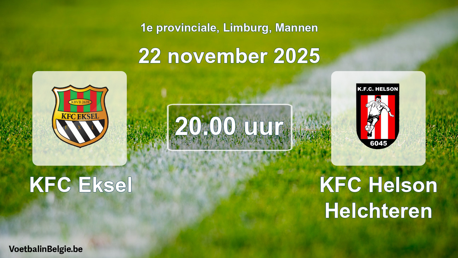 Scheduled match men football: KFC Eksel - KFC Helson Helchteren (22 November 2025)