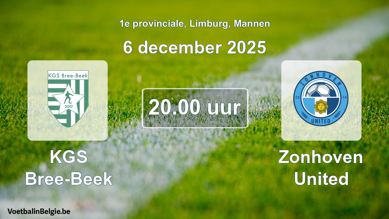 Scheduled match men football: KGS Bree-Beek - Zonhoven United (6 December 2025)