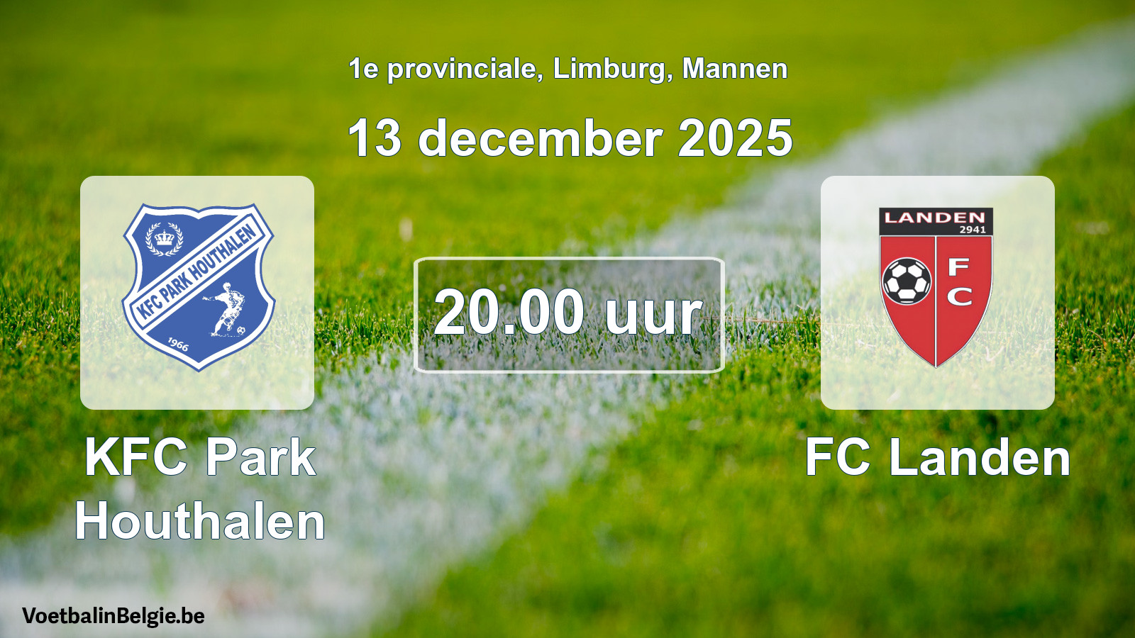 Scheduled match men football: KFC Park Houthalen - FC Landen (13 December 2025)