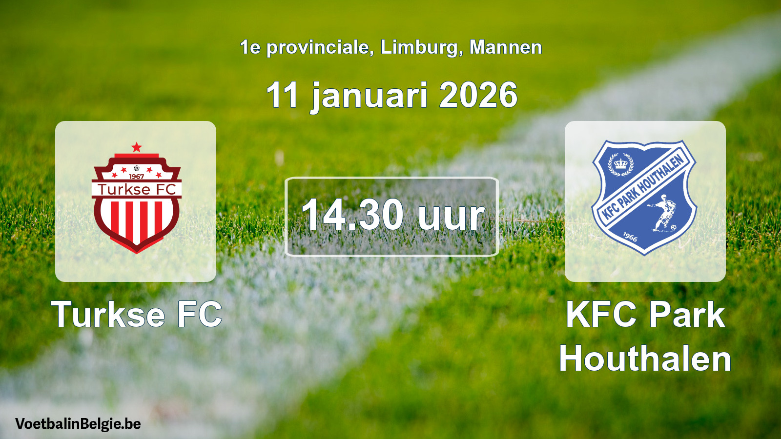 Geplande wedstrijd mannenvoetbal: Turkse FC - KFC Park Houthalen (11 januari 2026)