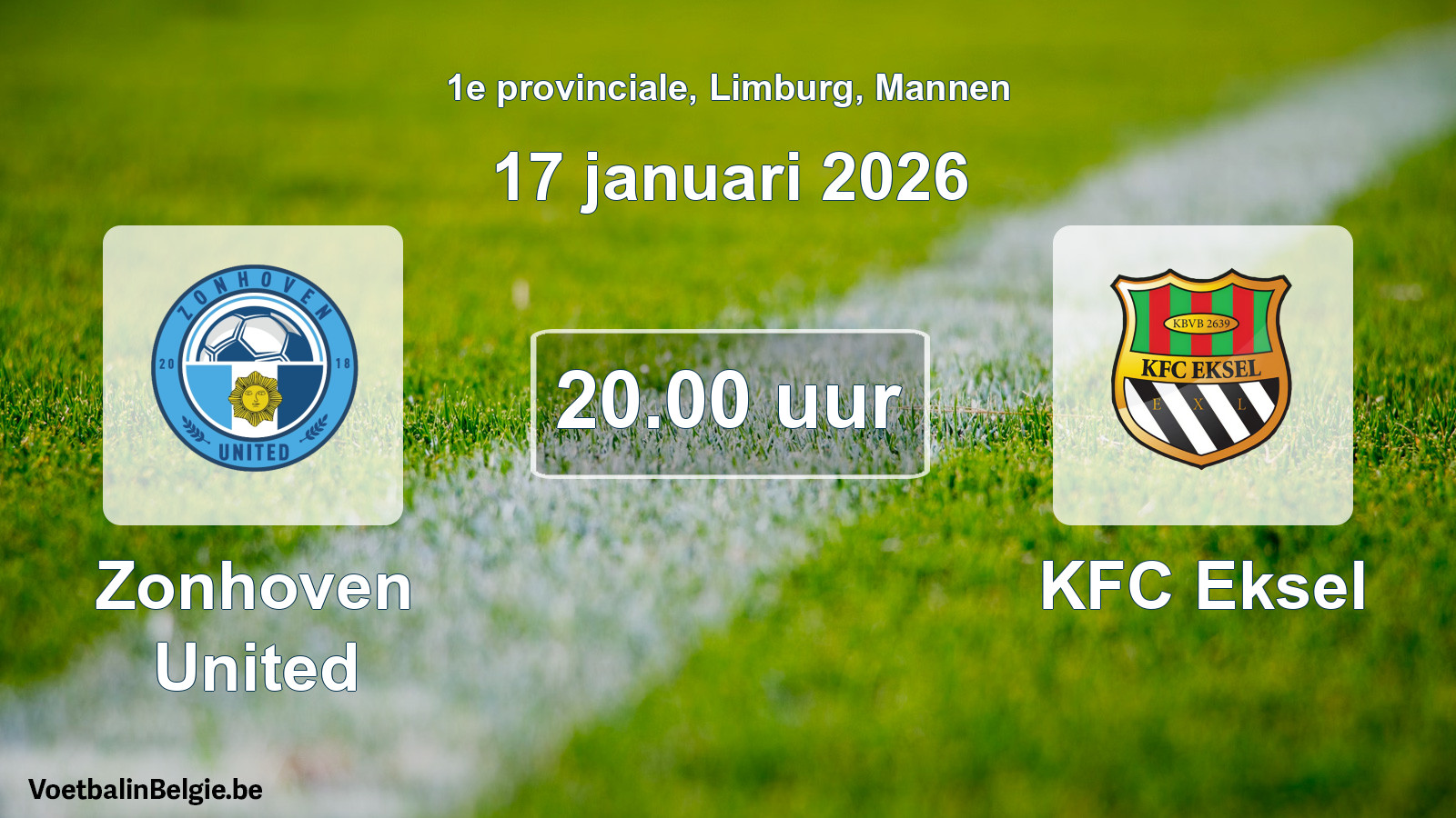 Scheduled match men football: Zonhoven United - KFC Eksel (17 January 2026)