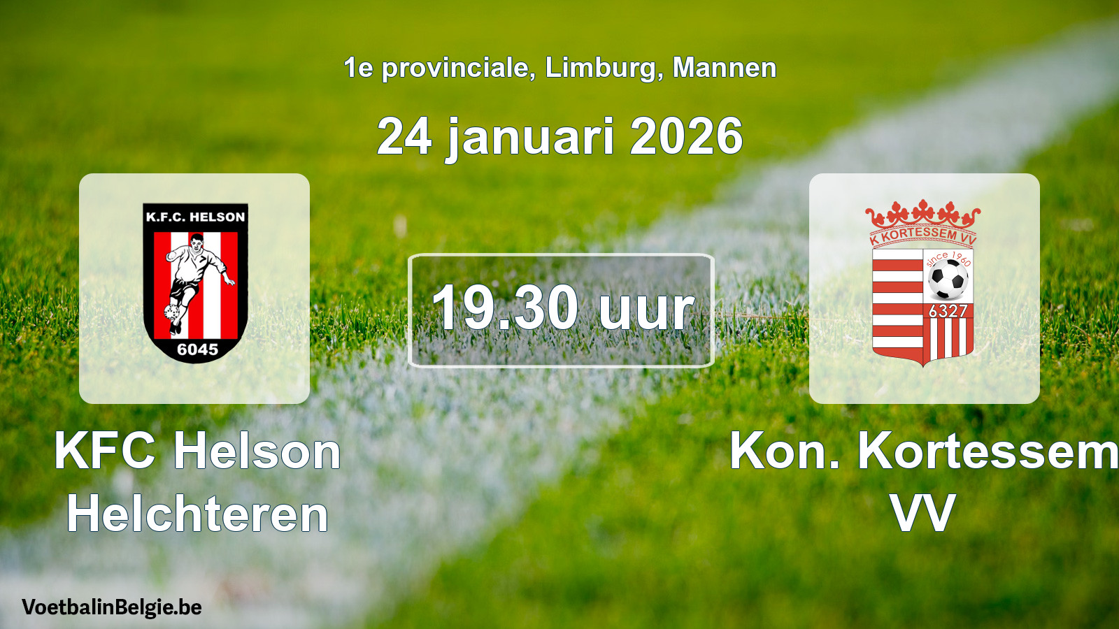 Scheduled match men football: KFC Helson Helchteren - Kon. Kortessem VV (24 January 2026)