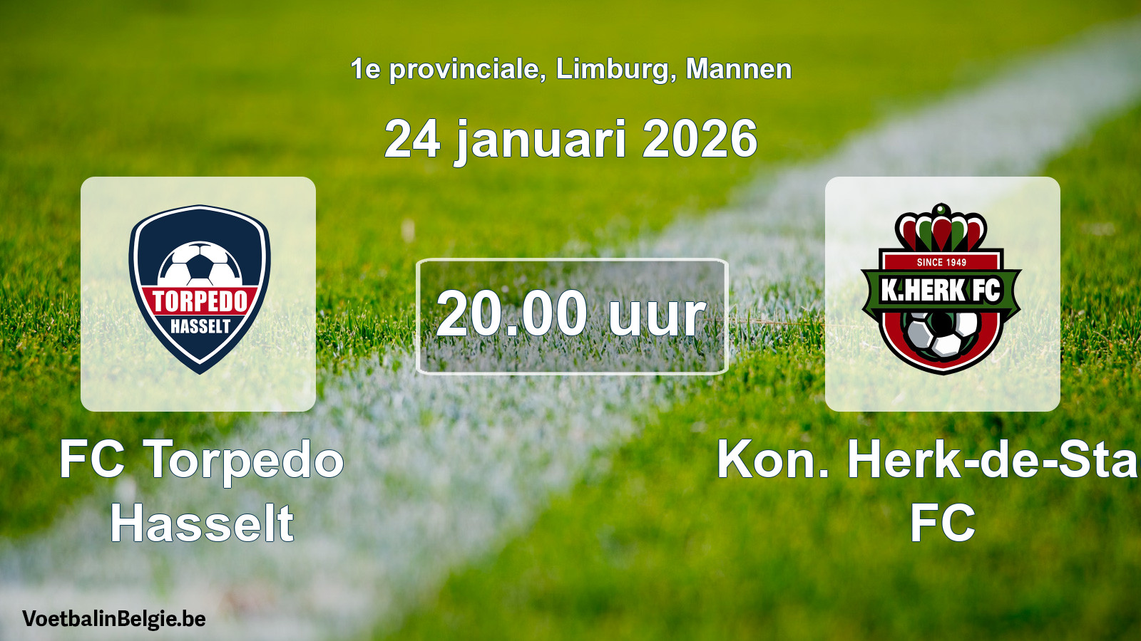 Scheduled match men football: FC Torpedo Hasselt - Kon. Herk-de-Stad FC (24 January 2026)