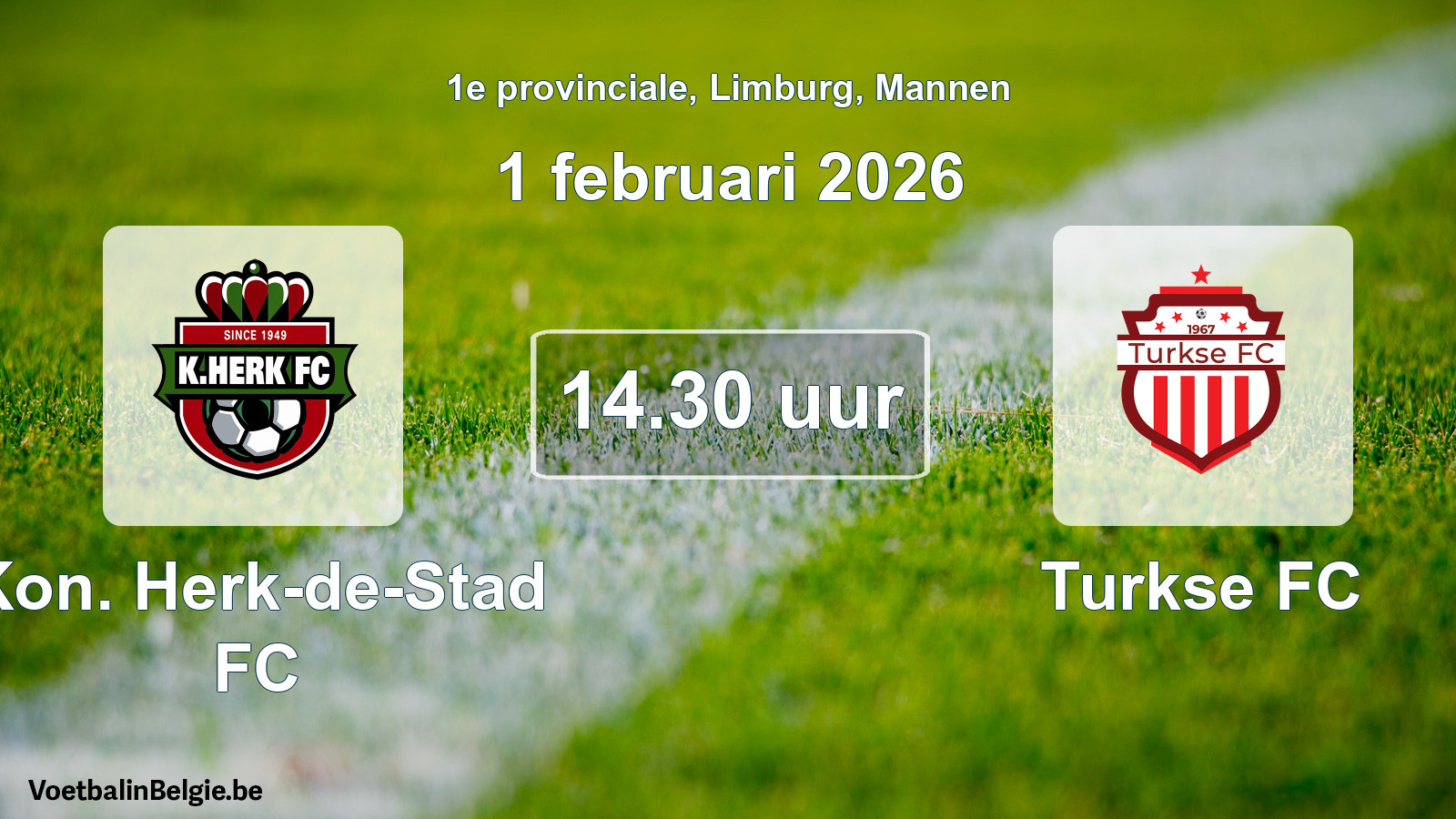 Scheduled match men football: Kon. Herk-de-Stad FC - Turkse FC (1 February 2026)