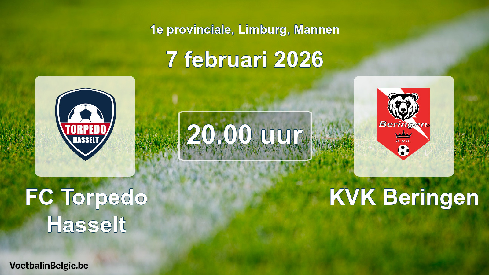 Scheduled match men football: FC Torpedo Hasselt - KVK Beringen (7 February 2026)