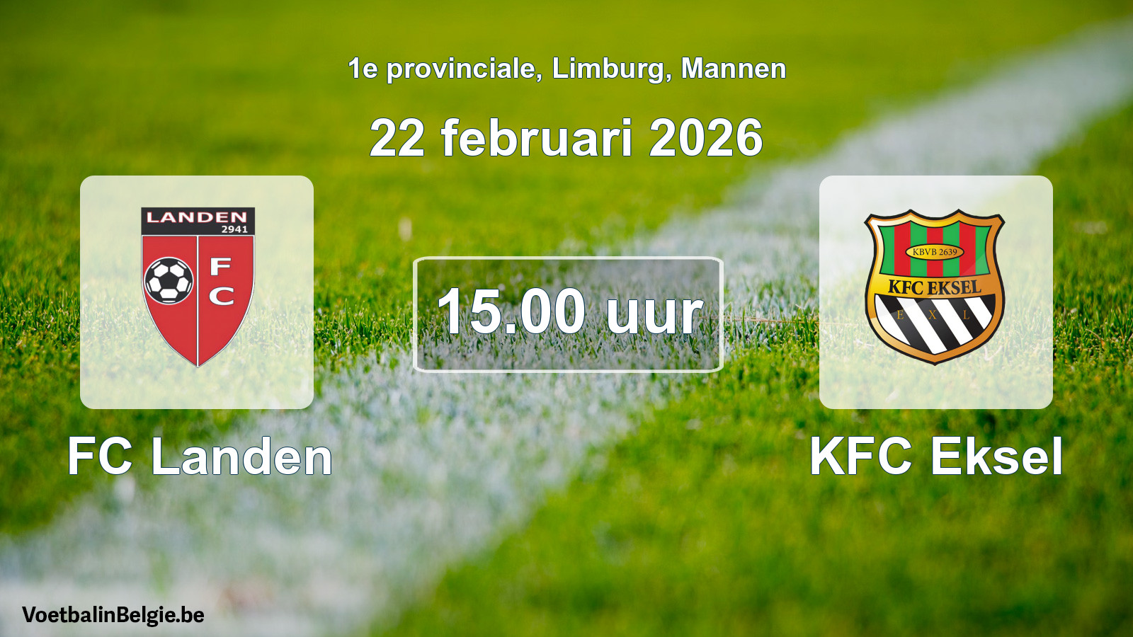 Scheduled match men football: FC Landen - KFC Eksel (22 February 2026)