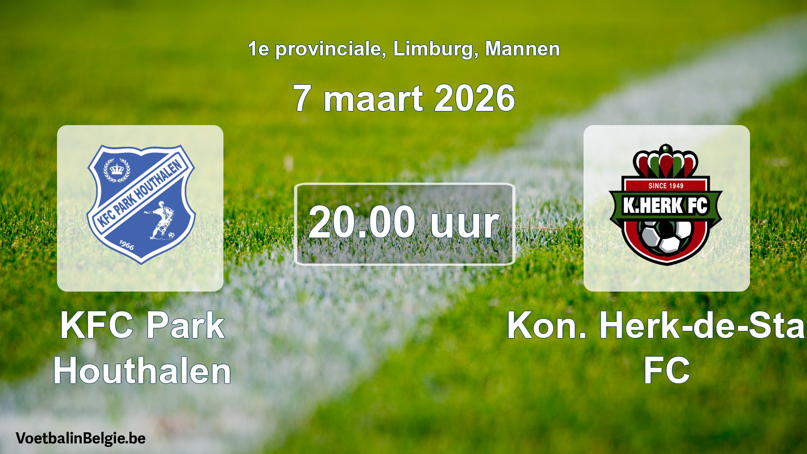 Geplande wedstrijd mannenvoetbal: KFC Park Houthalen - Kon. Herk-de-Stad FC (7 maart 2026)